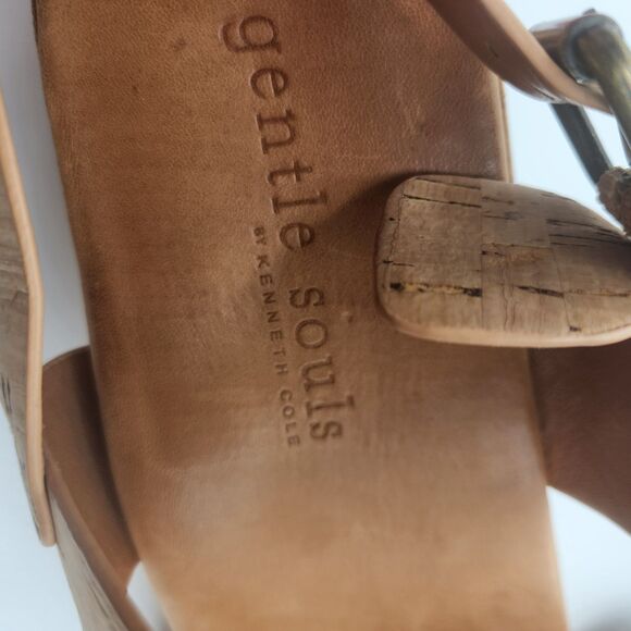 Gentle Souls By Kenneth Cole Women’s 11 M Beige Talia Sandals Ankle Strap Heels - Picture 7 of 8